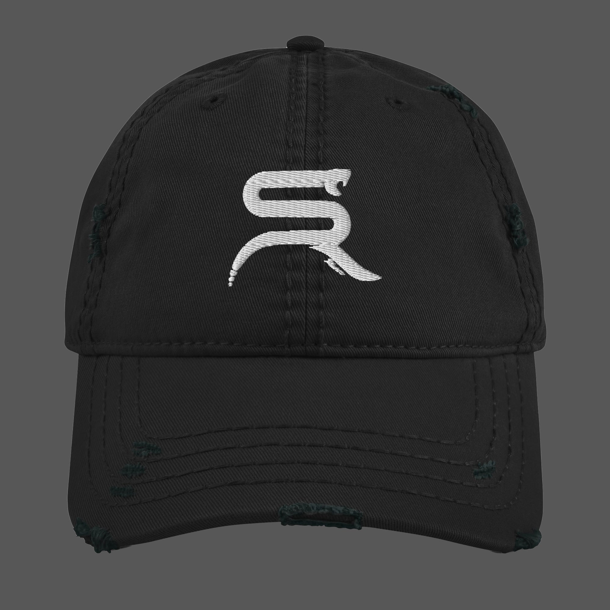 Script R Rattler Hat Embroidered Brand Logo Ripped Hat – Spencer Rattler Brand